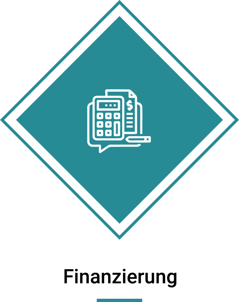 Icon mit Untertitel zum Thema Finanzierung.
