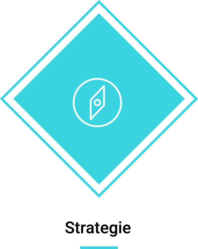 Icon mit Untertitel zum Thema Strategie.